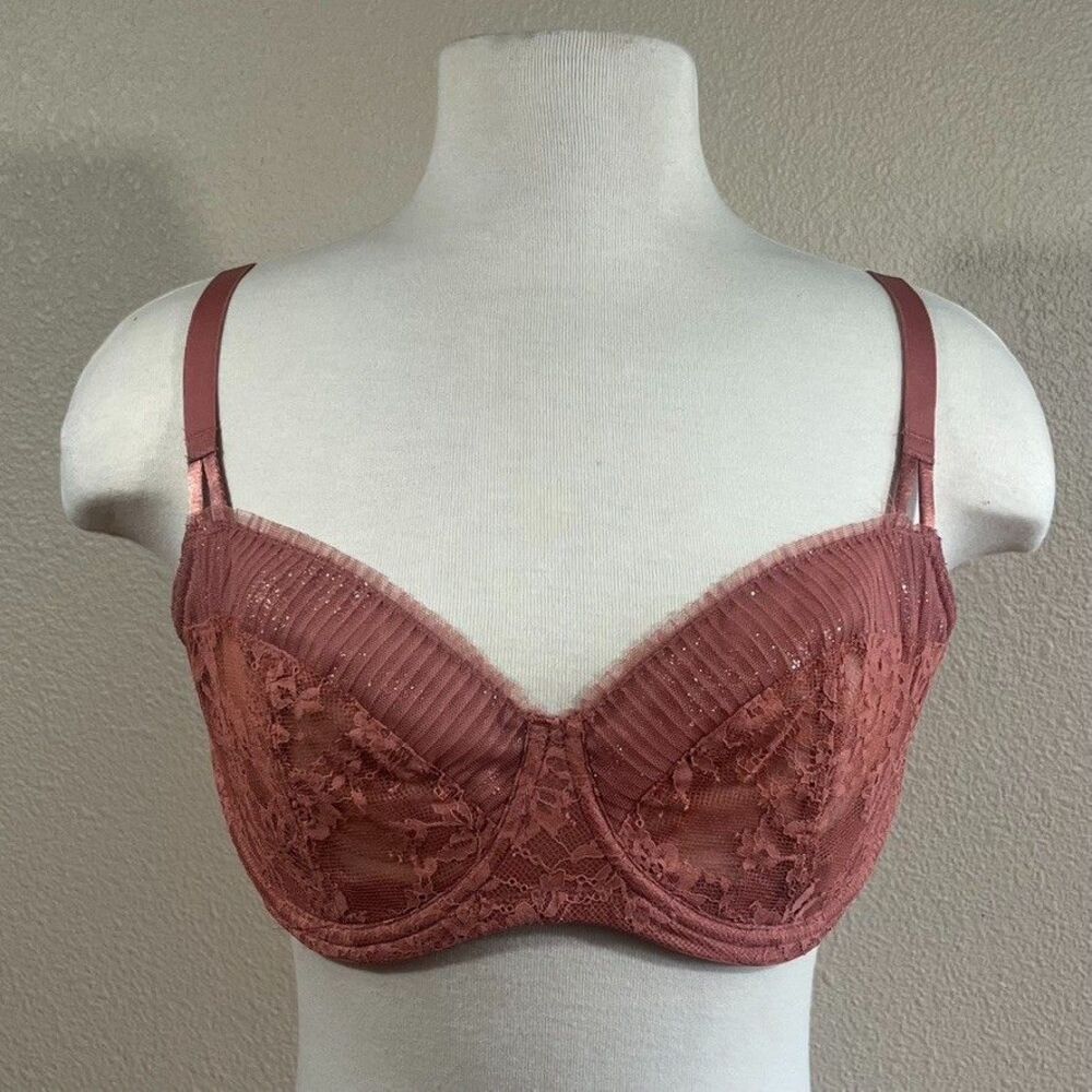 Victorias Secret Dream Angels Underwire Push Up Bra 32DDD Rust Rose Romantic